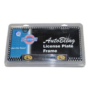 NCAA Missouri Tigers Logo Bling Jeweled License Plate Frame Auto Car Truck NIP